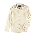 thumbnail image 2 of Buffalo David Bitton - Camisa con botones y bolsillos sólidos para hombre, color blanco hueso, XXL Buffalo David Bitton Botones al frente, 2 of 2