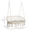 thumbnail image 2 of Outsunny Hanging Hammock Chair 2 Seat, Hammock Swing Chair Cream White, 2 of 9