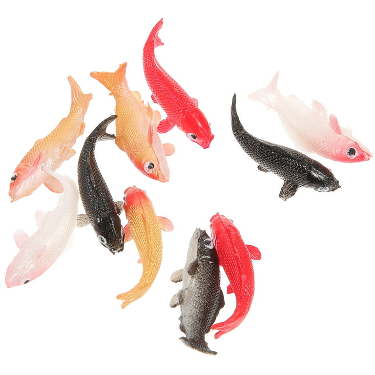 10PCS Mini Fish Figurines Super Small Kawaii Artificial Resin Red