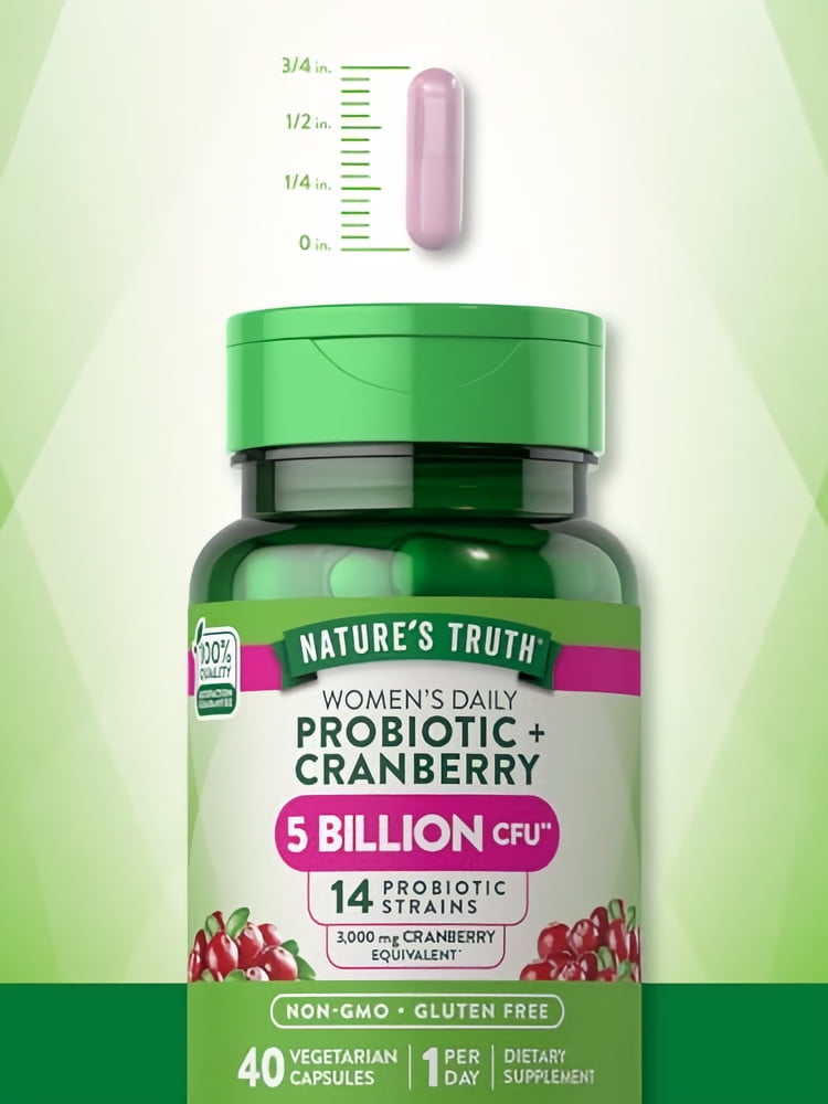 Nature's Truth Women's Probiotic Plus Cranberry Vegetarian Capsules (Pack of 3)