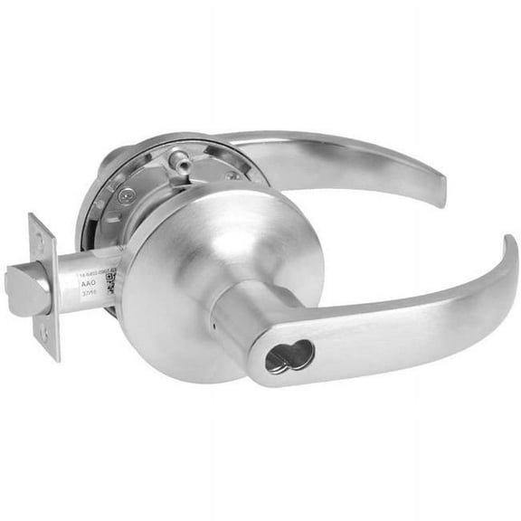Yale PB5405LN626LC Commercial Storeroom Pacific Beach Lever Grade 1 Cylindrical Lock Less Cylinder, Satin Chrome