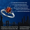 thumbnail image 2 of Gem Stone King 925 Silver and 10K Yellow Gold Red Garnet and Blue Created Sapphire Engagement Ring for Women | 2.63 Cttw | Oval 9X7MM | Gemstone January Birthstone | Size 9, 2 of 6