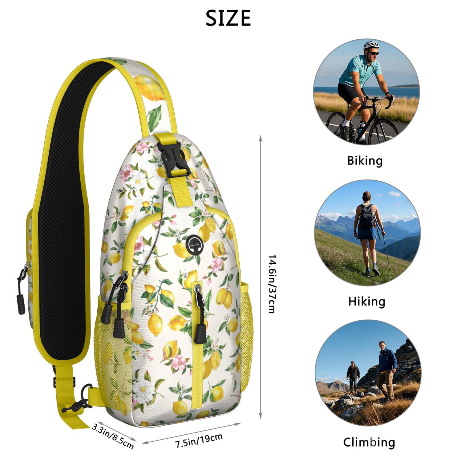 Hawaiian Hibiscus Sling Backpack – Durable Water-Resistant 