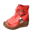 thumbnail image 4 of Summer Danhjin Women's High top Wedge Sandals Thick soled Open Toe Summer High Heel Casual Sandals Wedge Platform Sandals, 4 of 5