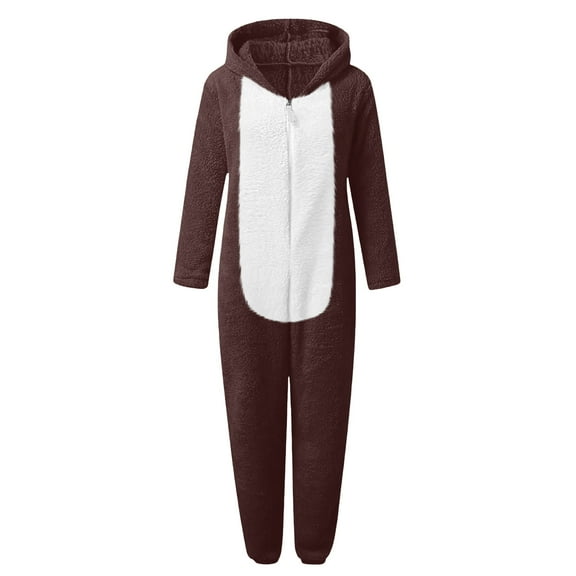 Zwiiyzr Family Christmas Pajamas Matching Sets for Dad Men Christmas Lattice Print Long Sleeved Jumpsuit Family Parent-Child Wear Brown-Dad