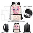 thumbnail image 3 of Jeiento Axolotl Kids Backpack Set of 5 for 9-12 Years Old Girls Cute 17 Inch Lightweight School Bag with Lunch Bag, Pencil Case and Bookmarks Breathable School Backpack, 3 of 8