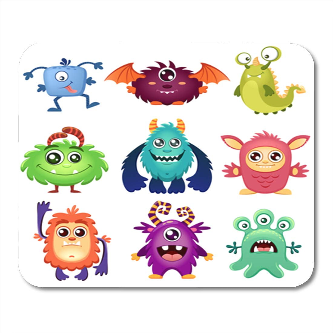 LADDKE Pink Funny Cute Cartoon Monsters Blue Fantasy ...
