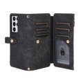 thumbnail image 4 of Compatible with Samsung Galaxy S21 Ultra Wallet Case, Premium PU Leather Zipper Flip Folio Wallet with Detachable Long and Short Strap Magnetic Protective Case for Samsung Galaxy S21 Ultra, Black, 4 of 11
