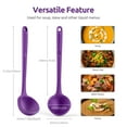 thumbnail image 4 of 13 inch Silicone Soup Ladle: U-Taste 600°F Heat Resistant Non-stick Seamless Rubber Large Kitchen Deep Serving Spoon with Non-slip Solid Long Handle for Cooking Sauce, Stews, Gravies, Chili (Purple), 4 of 10