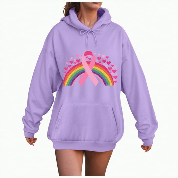 Towmus Womens Graphic Hoodies Rainbow Printed Hoodie Sweatshirt Casual Plus Size Pullover Long Sleeve Streetwear Drawstring Hoode