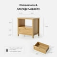 thumbnail image 4 of EYYTHUNG Farmhouse Nightstand with Drawer, Modern 24" Wide End Table for bederoom, Night Stands  with Open Shelf, Mid Century Large Bedside Table, Natural Oak, 4 of 6
