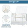 thumbnail image 2 of M optimized Bird Cage 28"x18.7"x23" Tall Iron Bird Cage with Rolling Stand, Lockable Casters, External Feeders & Removable Tray, 2 of 8
