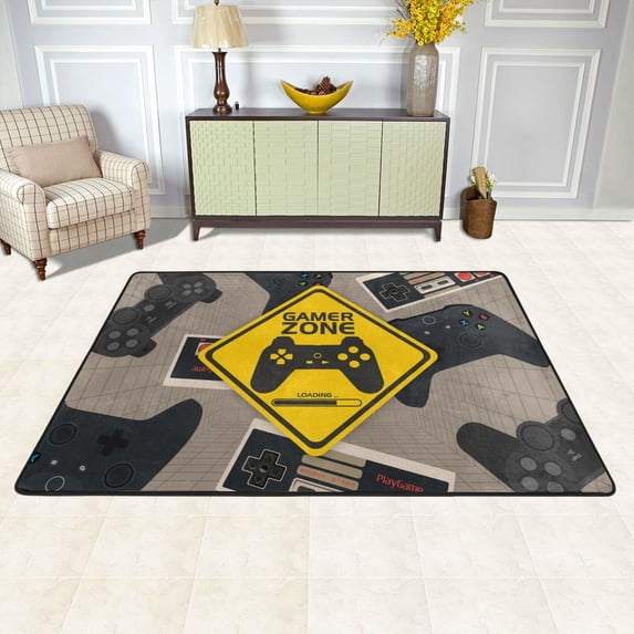 XMXY Gamer Zone Game Controller Area Rugs Doormat Outdoor Entrance, Facecloth Non-slip Floor Mat Rug for Living Room Kitchen Sink Area Indoor,72"x48"
