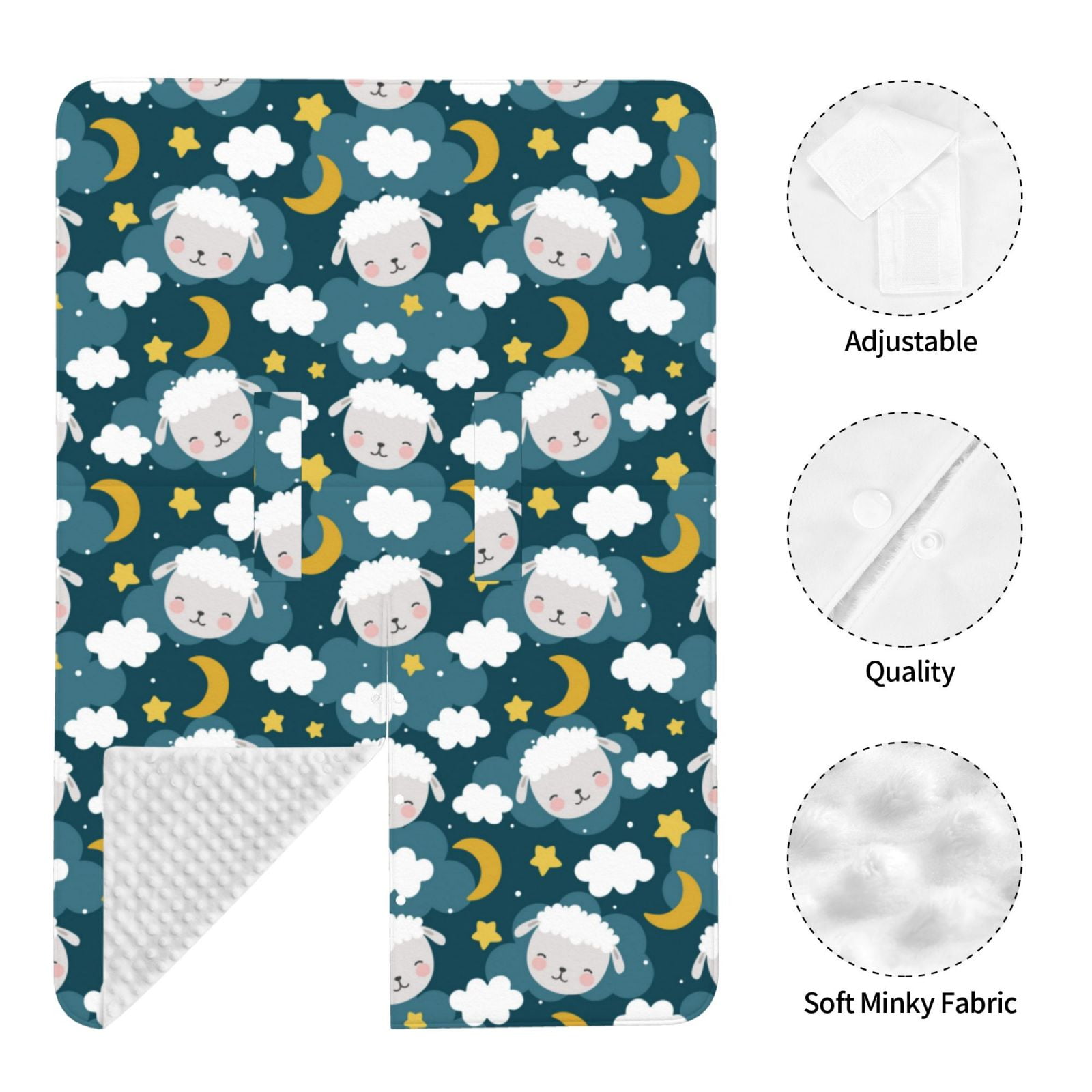 Naloa Sweet Dream Lamb Baby Car Seat Cover, Breathable Baby Carrier Cover, Multiuse Baby Carrier Cover & Nursing Breastfeeding Cover
