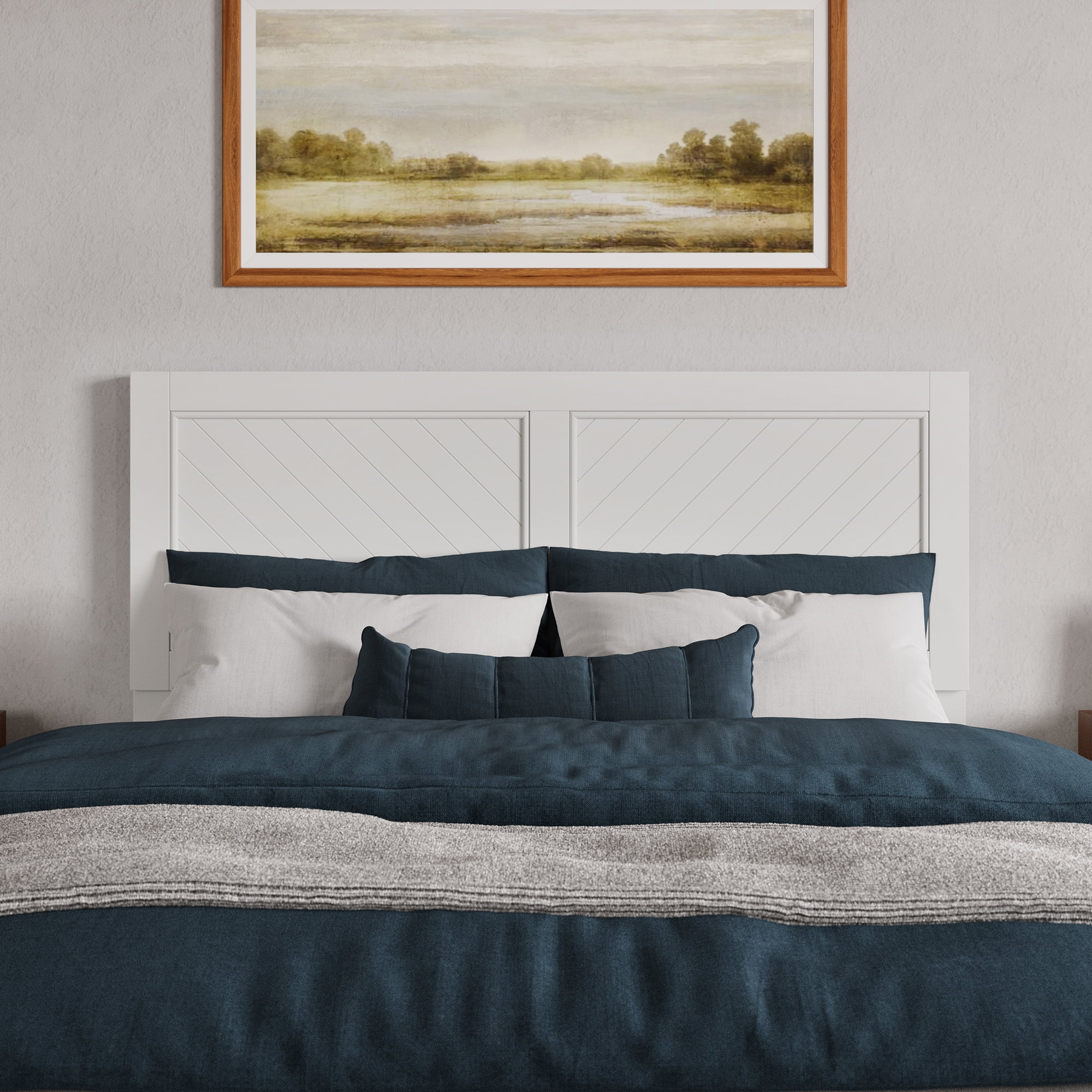 AFI Canyon White Solid Wood Rustic Farmhouse Headboard, Queen