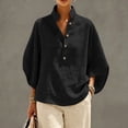 thumbnail image 2 of Women's Cotton Linen Shirts Summer Half Sleeve V Neck Casual Blouse Top, 2 of 9
