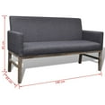 thumbnail image 2 of vidaXL Dark Gray Bench with Padded Cushion Rubberwood, 2 of 5