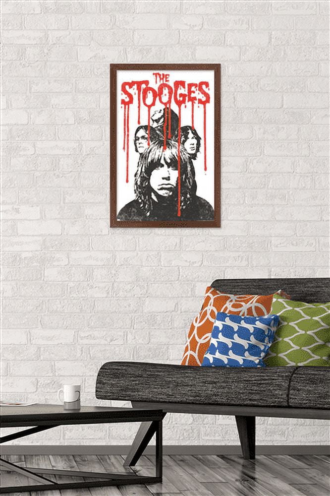 The Stooges - Bleeding Logo Wall Poster, 14.725" x 22.375", Framed