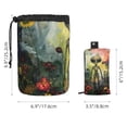 thumbnail image 5 of PhooArto Drawstring Cosmetic Bag, Barrel Shaped Portable Travel Makeup Bags, Vintage Floral Alien Large Capacity Waterproof Multifunctional Bucket Toiletry Bag, 5 of 6