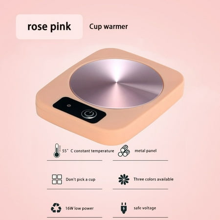 

Smart coffee cup warmer automatic shut-off coffee cup heater for desk hot drink warming tray with two temperature settings. Multiple colors to choose from multi-material cups that can be heated