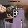 thumbnail image 6 of SaniMore for Samsung Galaxy S22 Ultra Case, Magnetic Wallet Case with Shoulder & Wrist Strap for Women/Girls, PU Leather Card Holder Flip Kickstand Cover for Samsung Galaxy S22 Ultra 5G, Purple, 6 of 8