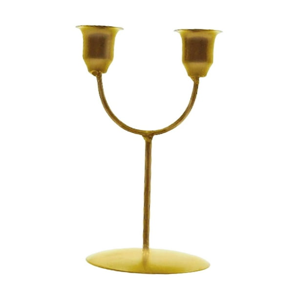 Portavelas Candelero Tealight Velas Artesanía Mesa Estilo rústico retro de metal Exhibición Candelabro Candelabro para fiesta , dorado