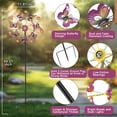thumbnail image 3 of Solar Wind Spinners Outdoor for Yard and Garden, 51“Butterfly Metal Garden Wind Sculptures Stake with LED Lights Double-layer，Solar Windmill Kinetic Spinner for Garden Lawn Patio Decoration, 3 of 7