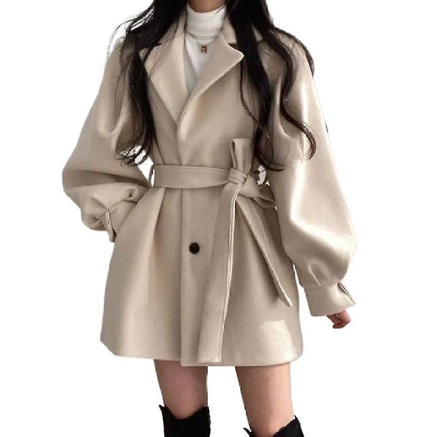 Gabardina informal para mujer, abrigo cálido, chaqueta larga de invierno, prendas de vestir