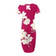 thumbnail image 4 of Liquidation d'Été Iumwxz Robe à Manches Courtes Col Rond pour Femmes Tunique Décontractée Robe Maxi Ample Robe Graphique Florale Robe Longue pour Femmes Robe Tendance pour Usage Quotidien Décontracté, 4 of 6