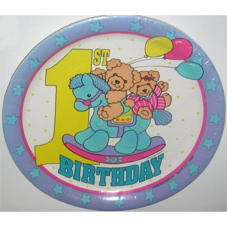 - Baby's First Birthday Plate Pack - Rocking Horse & Bears (The Fraser Collection) - 8 Plates