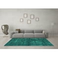 thumbnail image 3 of Ahgly Company Machine Washable Indoor Rectangle Oriental Turquoise Blue Industrial Area Rugs, 5' x 7', 3 of 4