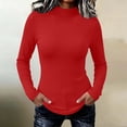 thumbnail image 3 of ClodeEU Women's Mock Turtleneck Long Sleeve Fitted Top, Basic Slim Fit Layering Blouse ,Women's S-XXL, 3 of 9