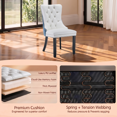 thumbnail image 6 of EHANCIS Modern Tufted PU Leather & Velvet Upholstered Dining Chairs, Set of 2, Kitchen Side Chairs with Nailhead Trim & Solid Wood Legs, White/Blue, 6 of 8