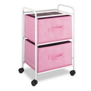 Whitmor 2-Tier Cart With Drawers, Pink