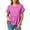 Hot Pink, variant on Womens Cotton Linen Tops Casual Ruffled Cap Sleeve Shirts Crew Neck Ruffle Hem Blouse Pleated Loose Fit Summer Tee, 2026 New Limited-time Off