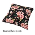 thumbnail image 3 of Throw Pillow Covers, Big Rose Flowers Soft Square Pillow Cases with Invisible Zipper for Couch Bed Sofa, Farmhouse Fall Home Decor 12"x12", 3 of 7