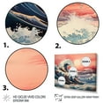 thumbnail image 3 of Designart "Masterpiece Pink Great Wave of Kanagawa I" Nautical & Beach Floater Framed Wall Decor, 3 of 7