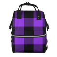 thumbnail image 1 of Disketp Purple Buffalo Plaid Mochila de Pañales de Gran Capacidad con Múltiples Bolsillos, Mochila de Viaje Multifuncional para Bebé, Unisex, Moderna y Resistente, 1 of 6