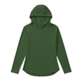 thumbnail image 6 of Sun Protection Hoodie for Women UPF 50+ Summer Long Sleeve Solid Color Lightweight Workout Shirts for Hiking Fishing Army Green XL, 6 of 7
