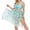 Light blue, variant on Plus Size Sunflower Tankini Swimsuits for Women Two Piece Bathing Suits Halter Flowy Swimdress with Shorts Tummy Control Swimwear