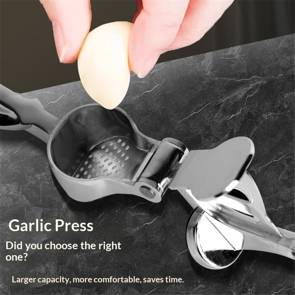 Zinc alloy Garlic Press, Premium Garlic Crusher - Leak-Proof, Easy to Clean, Rust-resistant, Dishwasher Safe!
