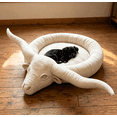 thumbnail image 4 of Longhorn Lounger Pet Bed, Soft Sherpa‑Filled Longhorn‑Designed Pet Bed for Daily Napping, 4 of 5