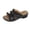 Black, variant on Anuirheih Womens Sandals Wedge Summer, Slip on Slides Sandals Dressy Leather Slippers Comfortable Dress Walking Shoes(Khaki)