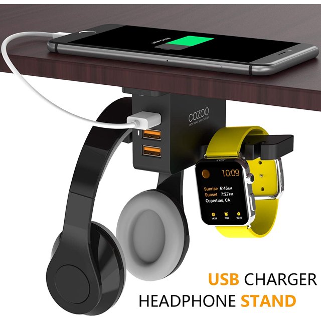 Fone de ouvido COZOO cargador USB, 3 puertos USB, Smart Watch Dock