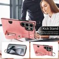 thumbnail image 4 of Allytech Wallet Case for Samsung Galaxy S24 Ultra, [Card Slot] [Ring Buckle] [Adjustable Wristband with Snap Buckles] Premium PU Leather Kickstand Shockproof Case Cover for Women Men - Pink, 4 of 10