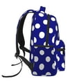 thumbnail image 3 of Japuie Navy And White Polka Dot Print Laptop Backpack for Work, College, Travel, Lightweight Waterproof Daily Backpacks for Men Women,Lightweight Casual Travel Daypack, 3 of 5