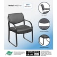 thumbnail image 2 of Boss Office Products Fabric Sled Base Guest Chair with Arms in Gray, 2 of 7