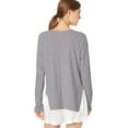 thumbnail image 6 of Women's PJ Harlow FRANKIE Rib Long Sleeve V-Neck with Side Slits (Dark Silver M), 6 of 7