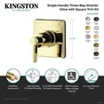 thumbnail image 4 of Kingston Brass KS3040NDL NuvoFusion Single-Handle Three-Way Diverter Valve with Square Trim Kit in Matte Black, 4 of 6