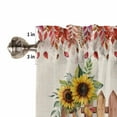thumbnail image 5 of Valances for Windows Fence Sunflower Pumkin Rod Pocket Cafe Window Treatments Valance Curtains for Kitchen Bathroom Laundry Basement Windows 60"x18", 5 of 6